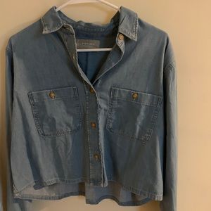 Everlane Denim Cropped Shirt